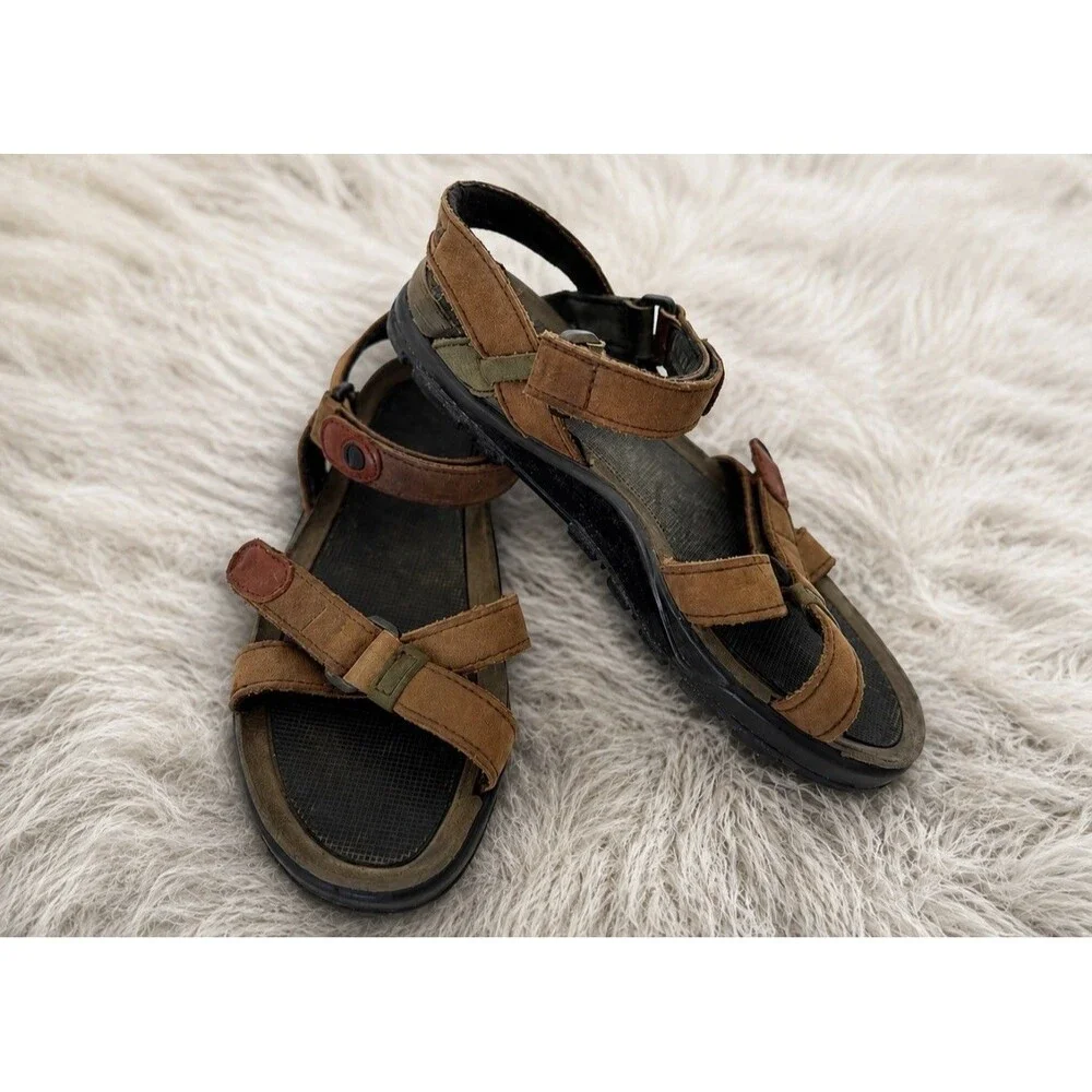 Vintage Timberland 95081 Men’s Brown Leather Hiking Sandals  Sz 10M Gorpcore